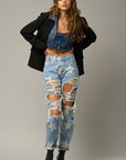 Insane Gene Star Print Slouch Jeans