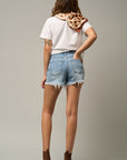 Insane Gene Crossover Denim Mom Shorts