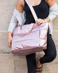 Metallic Puffer Tote