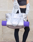 Metallic Puffer Tote