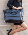 Metallic Puffer Tote