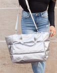 Metallic Puffer Tote