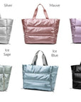 Metallic Puffer Tote