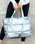 Metallic Puffer Tote