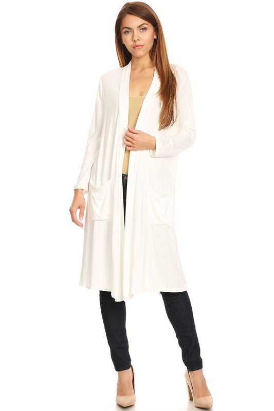 Solid Duster Cardigan Loose Fit