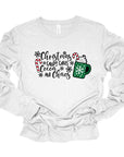 Christmas Candy Canes Chaos Long Sleeve Tee