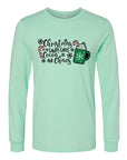 Christmas Candy Canes Chaos Long Sleeve Tee