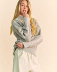 Davi & Dani Cable-Knit Turtleneck Dropped Shoulder Sweater