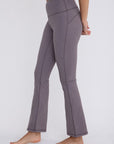 Mono B Flare Swoop Back High-Waisted Leggings - Online Only