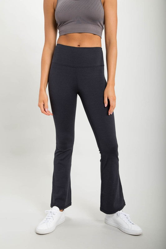 Mono B Flare Swoop Back High-Waisted Leggings - Online Only