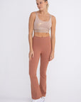 Mono B Flare Swoop Back High-Waisted Leggings - Online Only