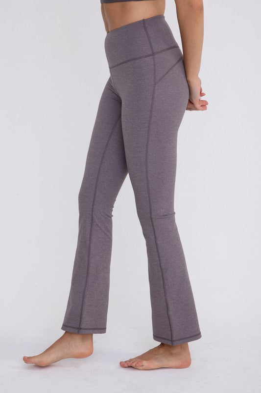 Mono B Flare Swoop Back High-Waisted Leggings - Online Only