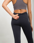 Mono B Flare Swoop Back High-Waisted Leggings - Online Only