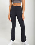 Mono B Flare Swoop Back High-Waisted Leggings - Online Only