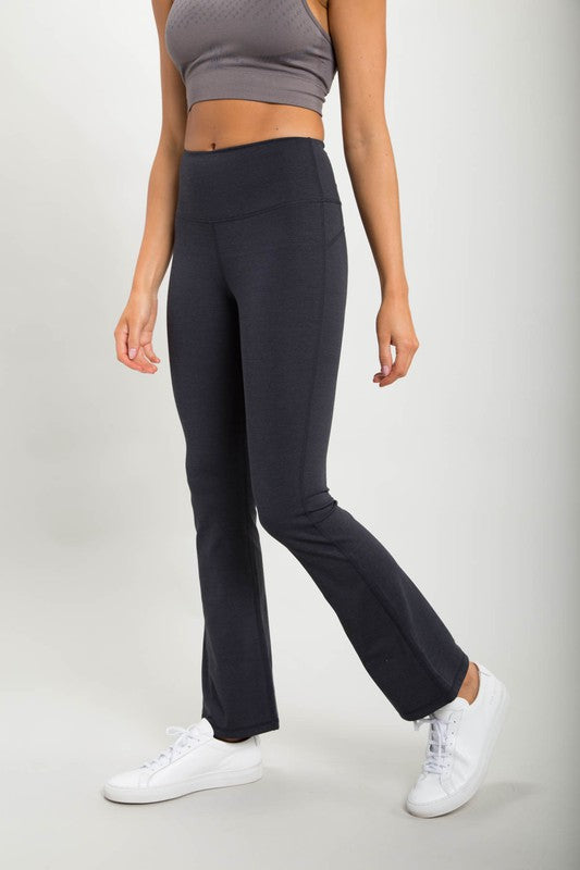 Mono B Flare Swoop Back High-Waisted Leggings - Online Only