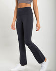 Mono B Flare Swoop Back High-Waisted Leggings - Online Only