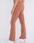 Mono B Flare Swoop Back High-Waisted Leggings - Online Only