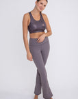 Mono B Flare Swoop Back High-Waisted Leggings - Online Only