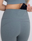 Mono B Flare Swoop Back High-Waisted Leggings - Online Only