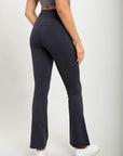 Mono B Flare Swoop Back High-Waisted Leggings - Online Only