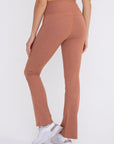 Mono B Flare Swoop Back High-Waisted Leggings - Online Only