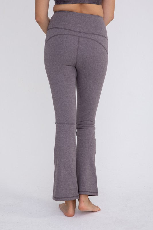 Mono B Flare Swoop Back High-Waisted Leggings - Online Only