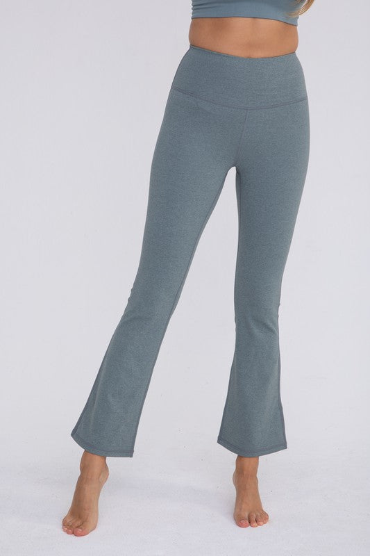 Mono B Flare Swoop Back High-Waisted Leggings - Online Only