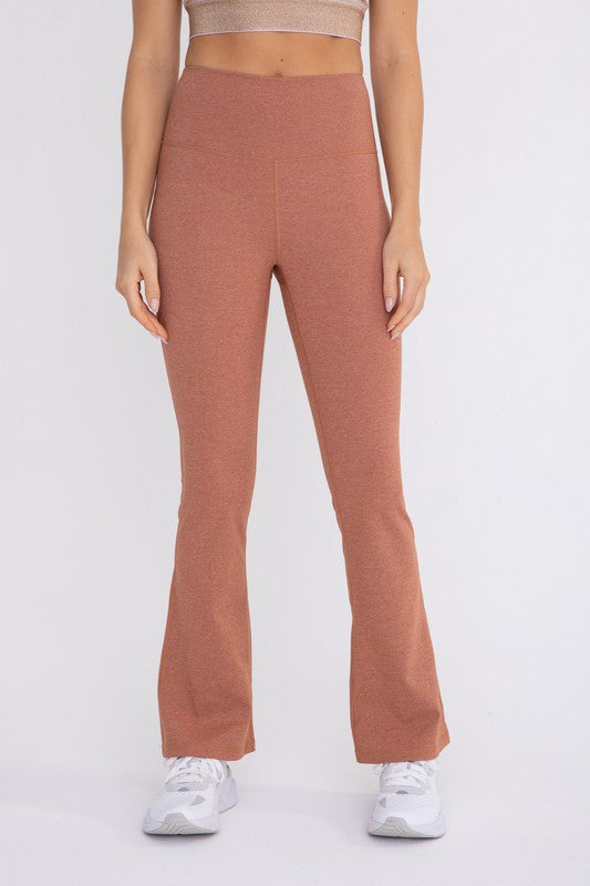 Mono B Flare Swoop Back High-Waisted Leggings - Online Only