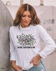 I'm Fine Tangled Christmas Lights Crew LS Tee