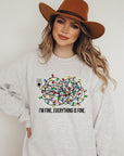 PLUS Im Fine Everything is Fine Lights Premium Crew Sweatshirt