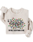 PLUS Im Fine Everything is Fine Lights Premium Crew Sweatshirt