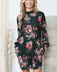 Elowen Floral Mock Neck Sweater Dress