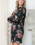 Elowen Floral Mock Neck Sweater Dress
