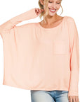 Zenana Dolman Sleeve Round Neck Top with Front Pocket - Online Only – My  Pampered Life Seattle