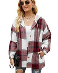 Women's Long Sleeve Shacket With Hood