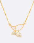 MOP Cubic Zirconia Butterfly Pendant Necklace