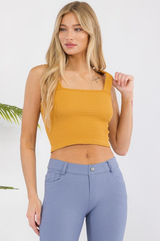 Yelete Seamless Textured Crop Tank