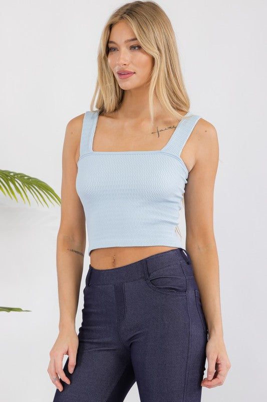 Yelete Seamless Textured Crop Tank