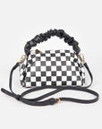 Checker Board Printed Crinkle Handle Swing Bag