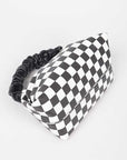 Checker Board Printed Crinkle Handle Swing Bag