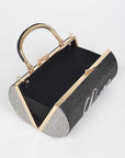 LOVE Rhinestone Convertible Box Clutch