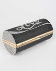 LOVE Rhinestone Convertible Box Clutch