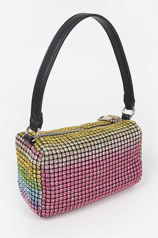 Convertible Rhinestone Small Clutch Bag