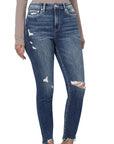 Zenana Distressed Hem Ankle Skinny - My Pampered Life Seattle