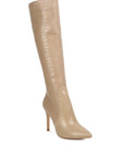 Indulgent High Heeled Croc Calf Boots