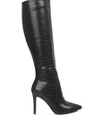 Indulgent High Heeled Croc Calf Boots