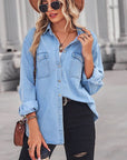 Denim Long Sleeve Top