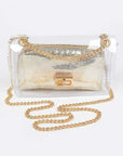 2 In 1 Metallic Pouch Clear Shoulder Bag