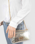 2 In 1 Metallic Pouch Clear Shoulder Bag