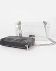 2 In 1 Metallic Pouch Clear Shoulder Bag